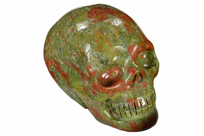 Carved, Unakite Skull - South Africa #118101